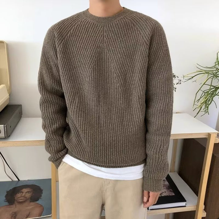 Herren Grobstrickpullover mit Rippstruktur Drune