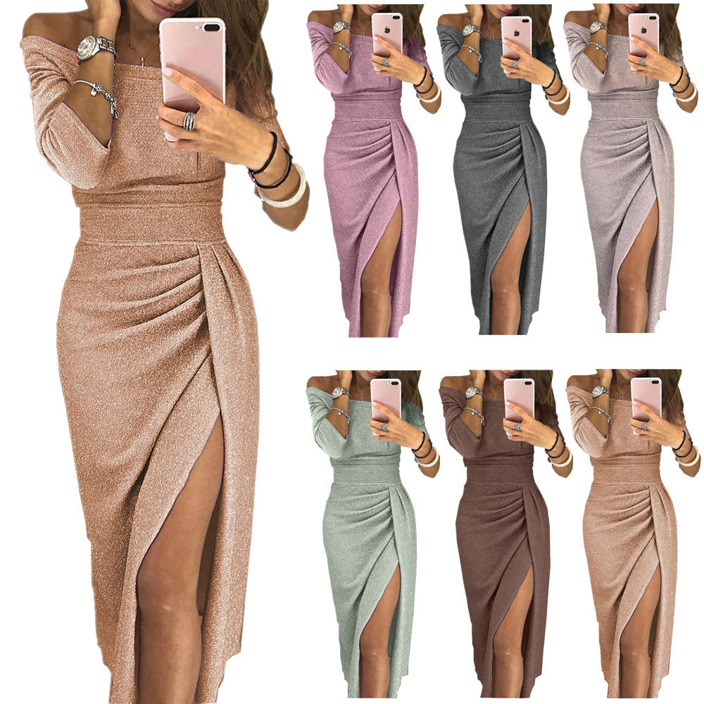 Damen Glamouröses Wickelkleid mit funkelnden Details Drune