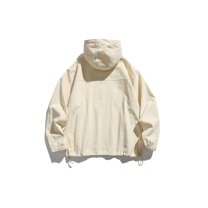 Unisex Oversize Kapuzen-Anorak mit Halbzip, Tunnelzug und Reißverschlusstaschen Drune