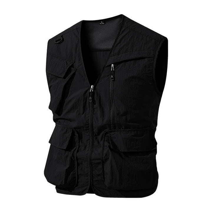 Herren Multifunktionale Outdoor-Utility‑Weste mit Mesh‑Innenfutter und zahlreichen Taschen Drune