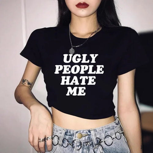 Damen Crop-T-Shirt mit verspieltem Kirschmotiv und elegantem Schleifenprint Drune