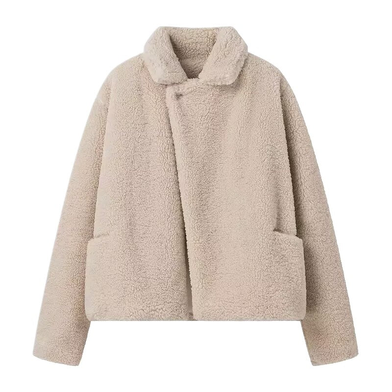 Damen modische Fleecejacke mit weitem Schnitt und praktischem Reißverschluss Drune