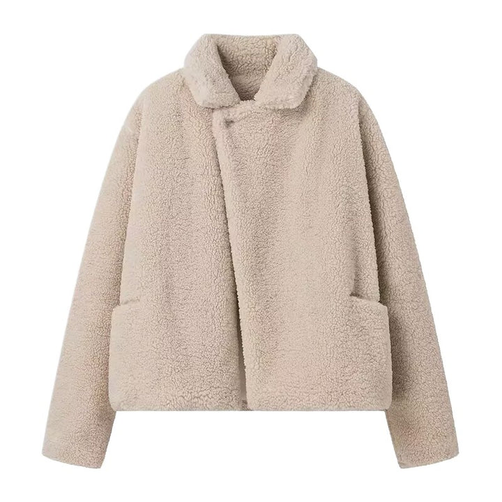 Damen modische Fleecejacke mit weitem Schnitt und praktischem Reißverschluss Drune