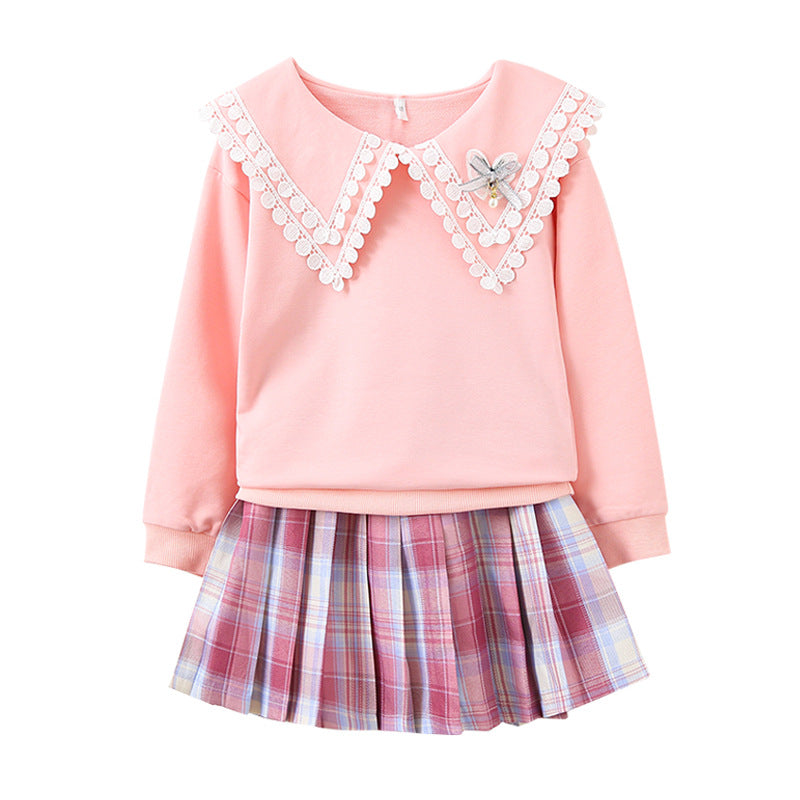 Damen Sweatshirt und Plissee-Rock Set Drune
