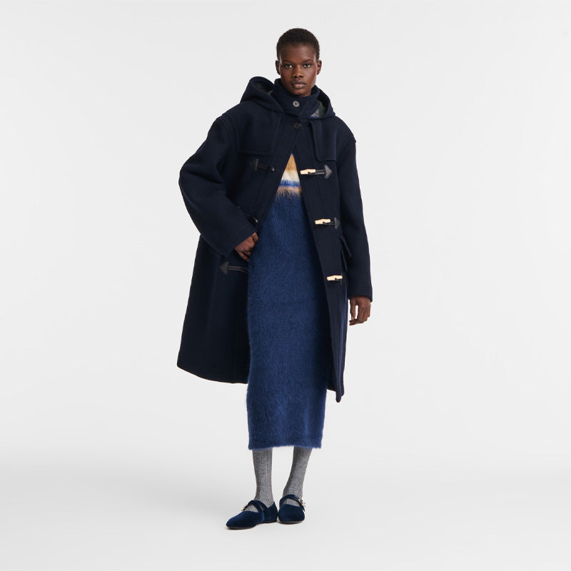 Damen Hochwertige Dufflecoat mit Kapuze und modernen Details Drune