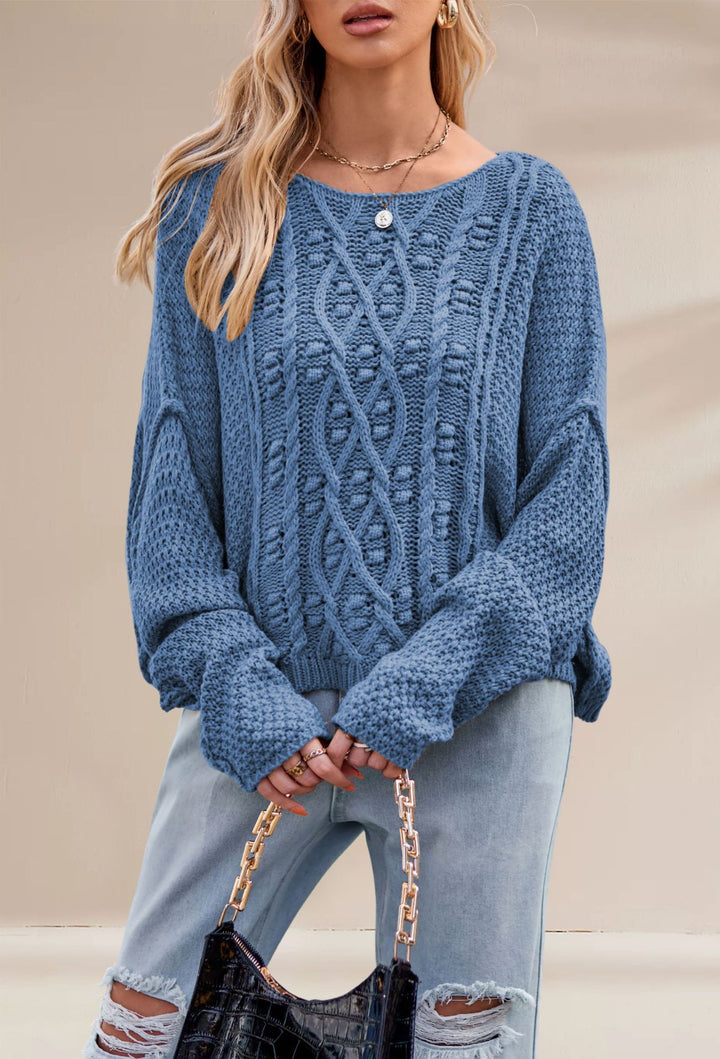 Damen Grobstrickpullover mit besonderen Details Drune
