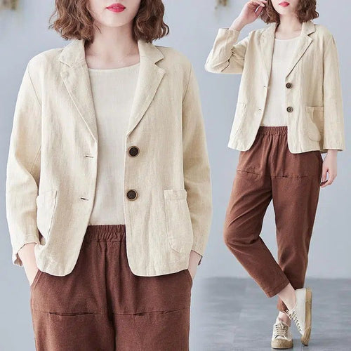 Damen lässiger blazer mit modischen Kontrastknöpfen Drune