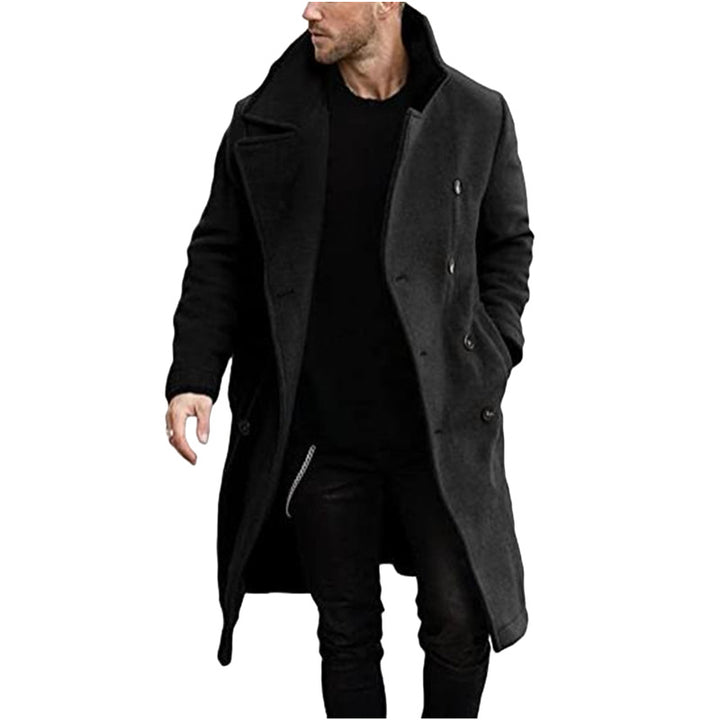 Herren eleganter Mantel mit breitem Kragen Drune