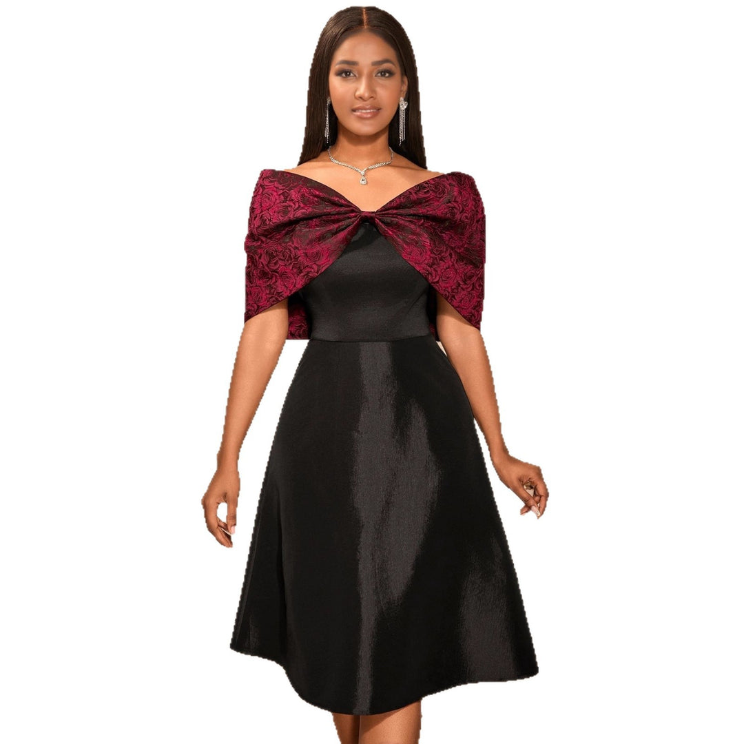 Damen Elegantes Abendkleid mit abnehmbarem Umhang Drune