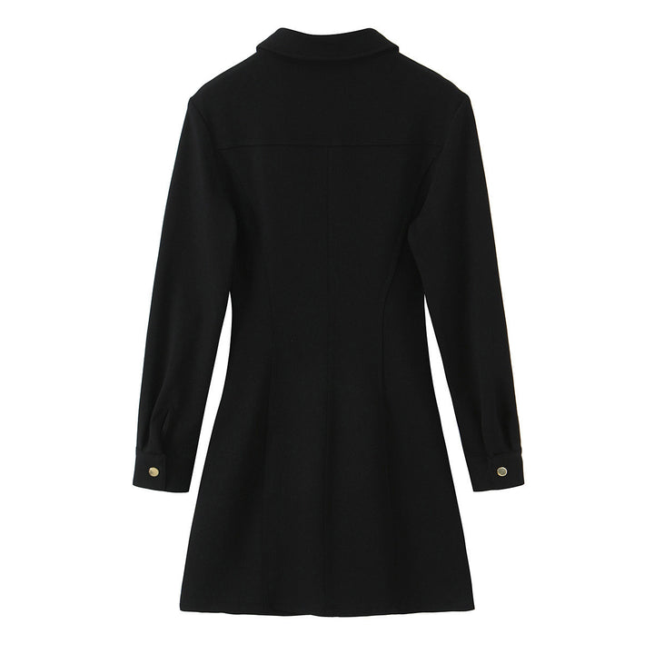 Damen Hemdblusenkleid mit Zierknopfleiste, Brusttaschen und Taillenraffung Drune