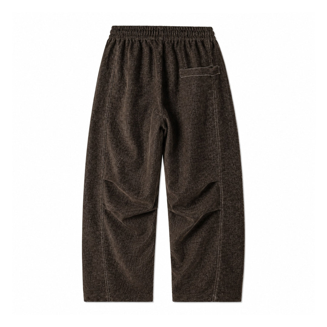 Damen Locker geschnittene Cropped-Hose mit hohem elastischem Bund und Kordelzug aus strukturierter Leinenmischung Drune