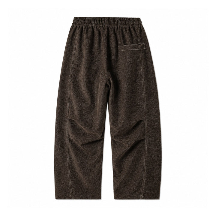 Damen Locker geschnittene Cropped-Hose mit hohem elastischem Bund und Kordelzug aus strukturierter Leinenmischung Drune