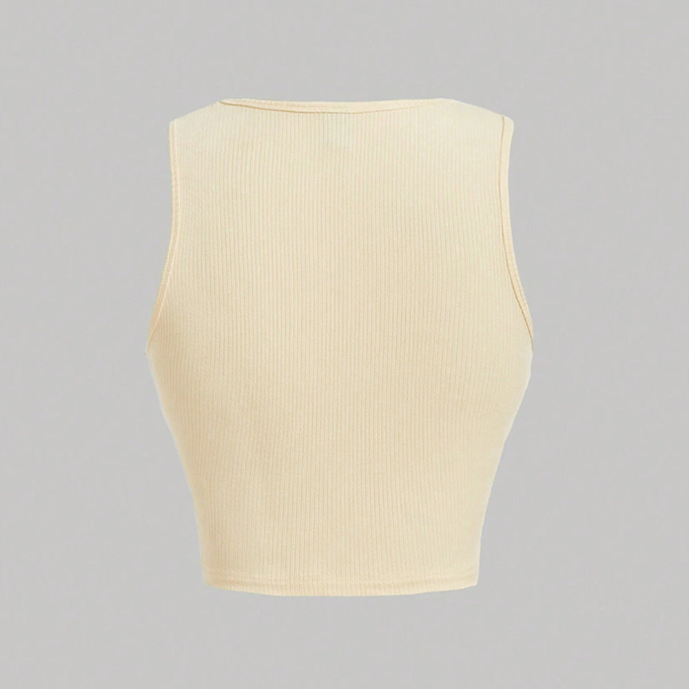 Damen cropped Top mit Rüschendetails und modischem Design Drune