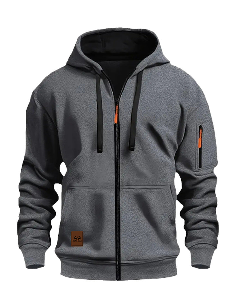 Herren Sportliche Fleecejacke mit Kapuze Drune