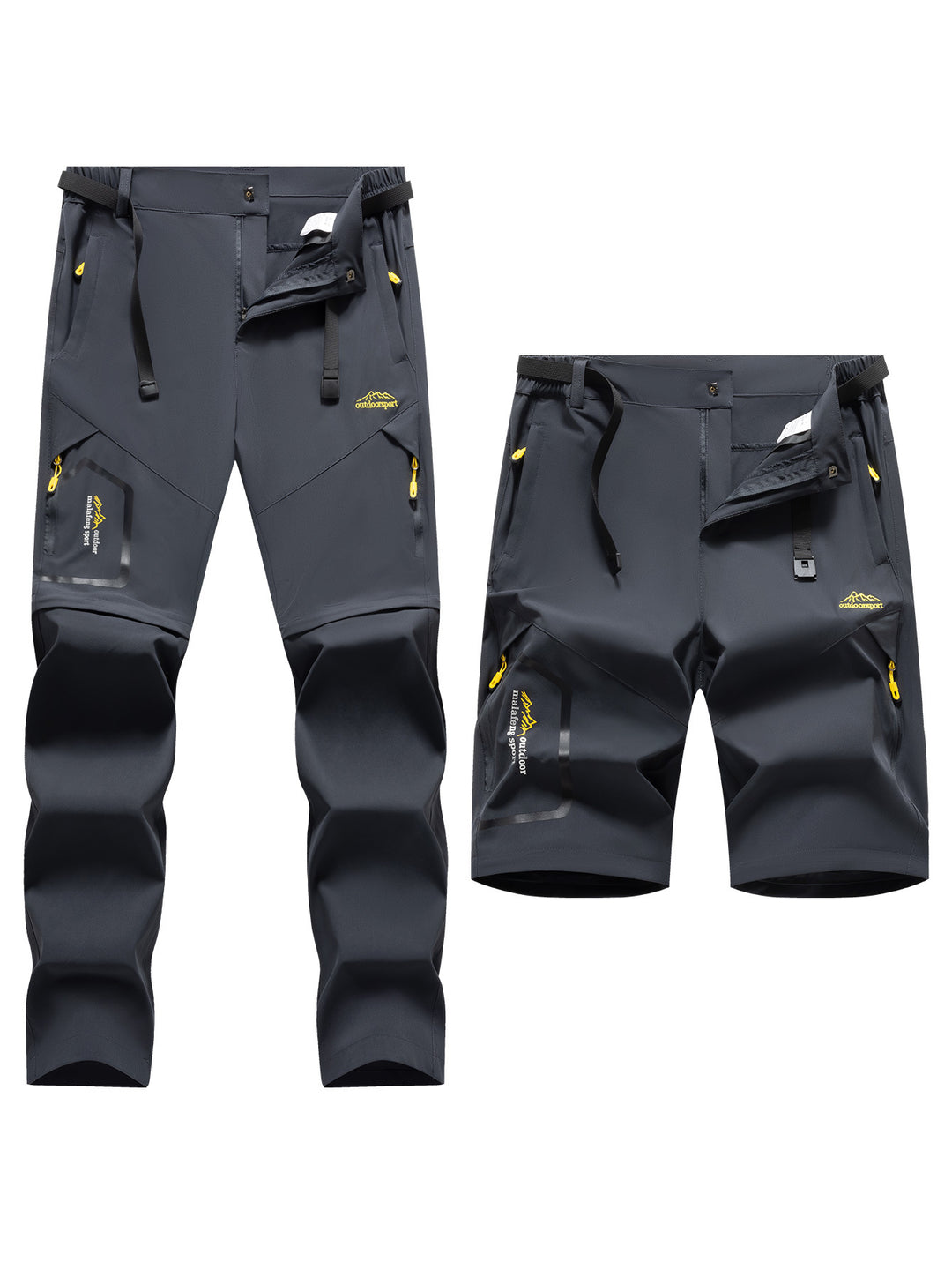 Herren Technische Softshell Zipp‑Wanderhose mit abnehmbaren Beinen und verstellbarem Gürtel Drune