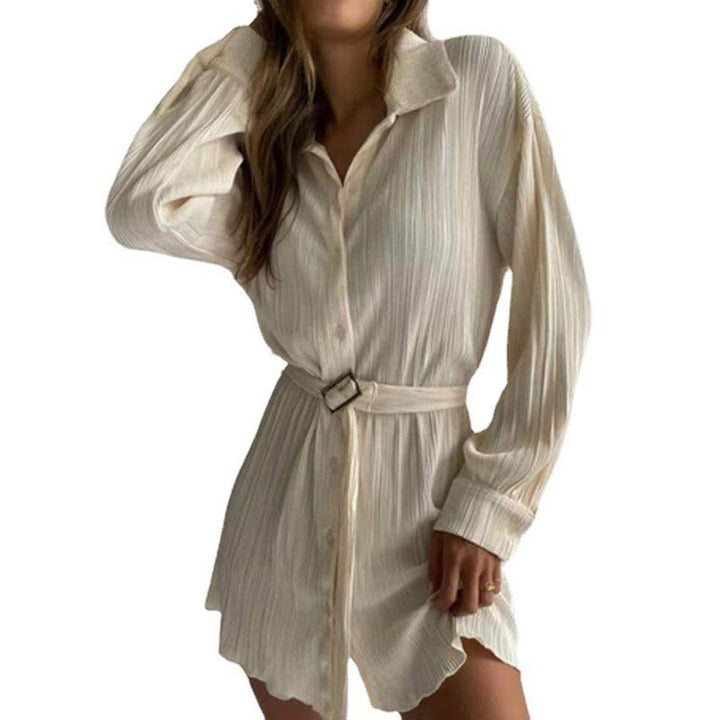 Drune | Langärmeliges Kleid mit Schnürsenkeln und elastischer Taille
