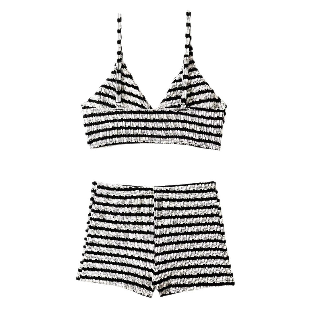 Damen Crop-Bikini Oberteil mit High-Waist Shorts Drune