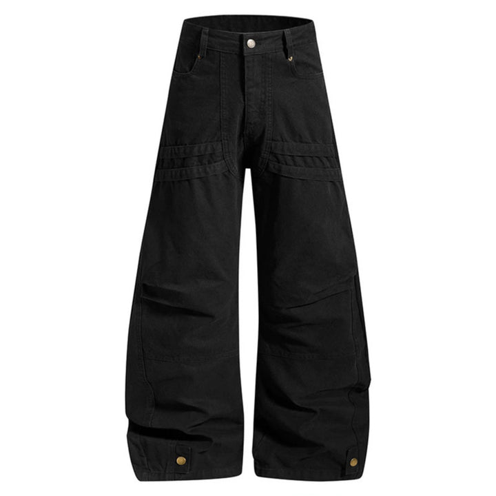 Damen Weite High‑Waist Cargo‑Hose mit verstärkten Kniepaneelen und verstellbarem Saum Drune