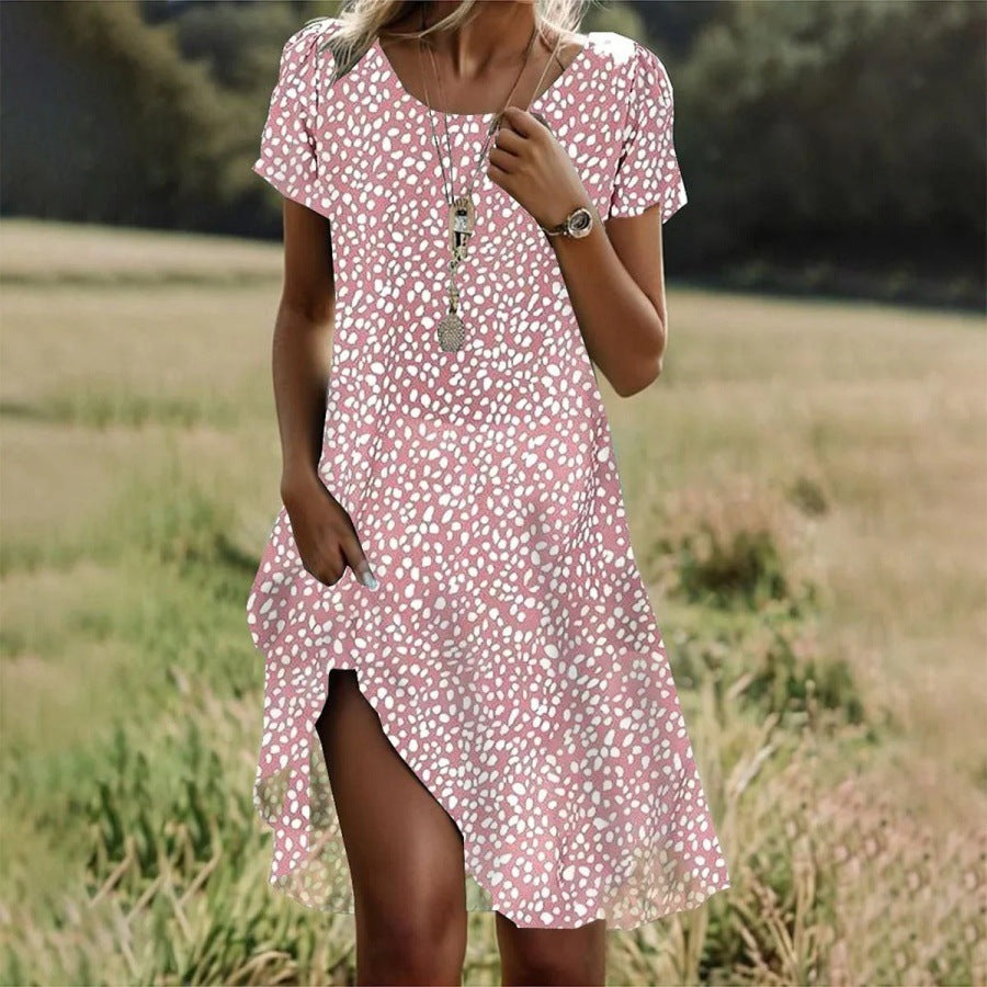 Damen Freizeitkleid mit asymmetrischem Saum und Taschen Drune