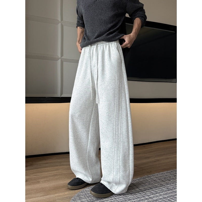 Herren Extraweite Relaxed-Loungehose aus atmungsaktivem Jersey mit Kordelzug Drune