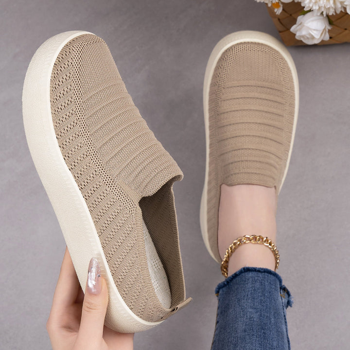 Damen Flexible Slip-On Sneaker mit elastischer Oberflächenstruktur Drune