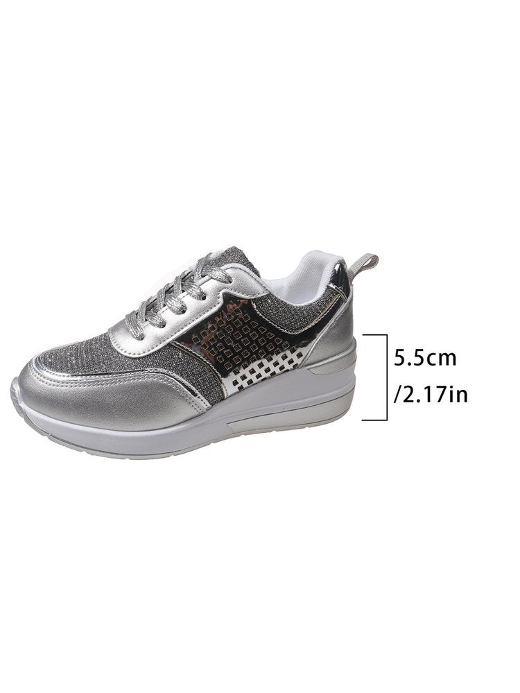 Damen Sneakers mit modischem Metallic-Akzent und atmungsaktiver Dämpfung Drune