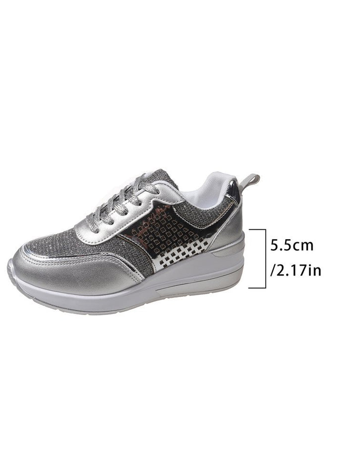 Damen Sneakers mit modischem Metallic-Akzent und atmungsaktiver Dämpfung Drune