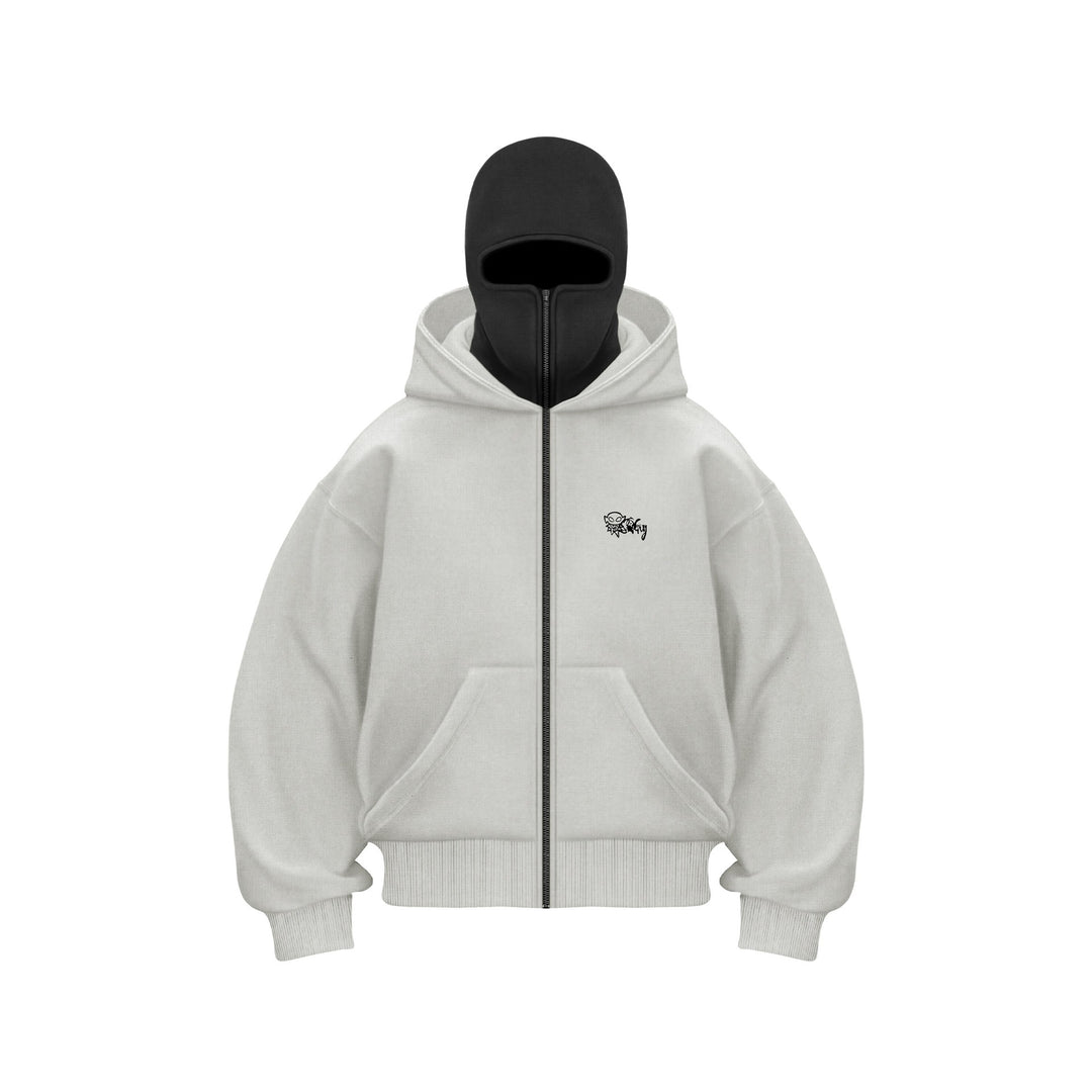 Unisex Kapuzen-Sweatjacke mit vollem Reißverschluss und enganliegender Kapuze Drune