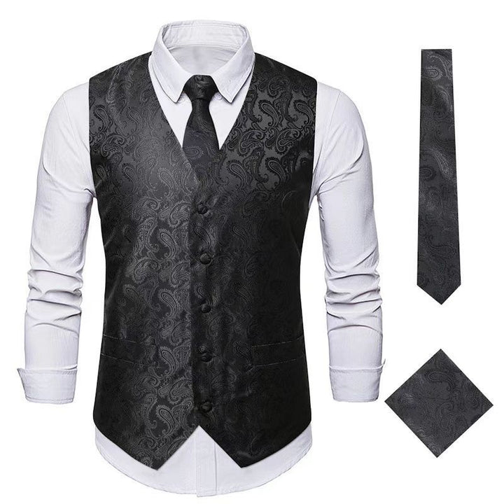 Herren elegantes Weste-Anzugset mit passendem Krawatte und Einstecktuch Drune