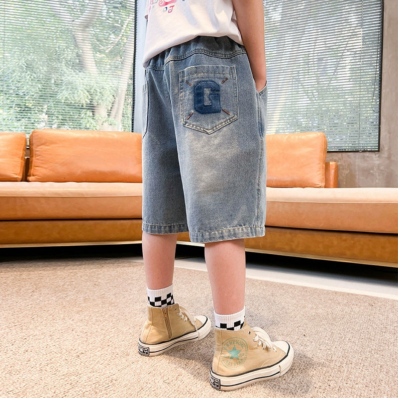 Jungen entspannte Denim-Shorts Drune