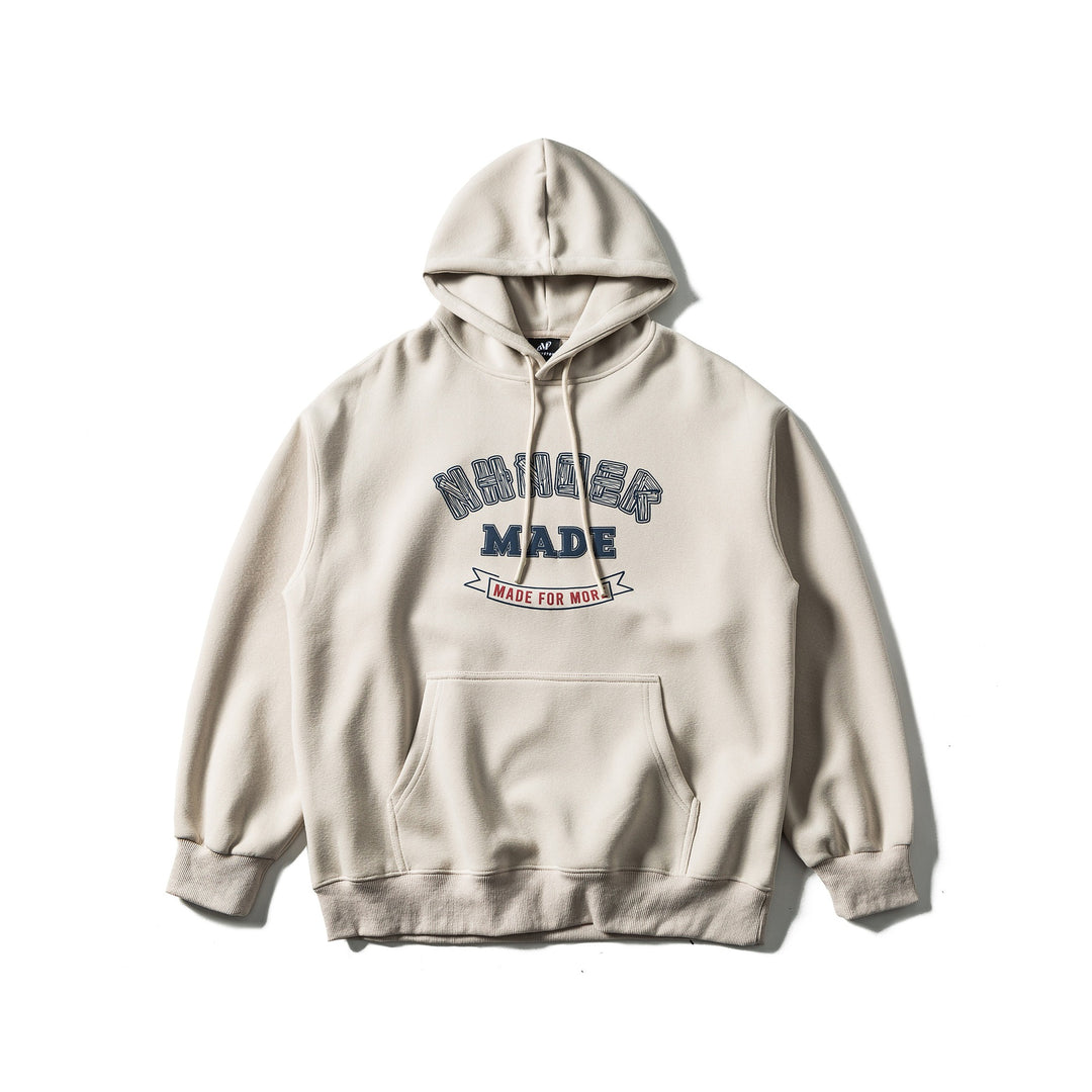 Unisex Oversize-Kapuzenpullover aus schwerer Baumwollmischung mit Frontprint und Kängurutasche Drune