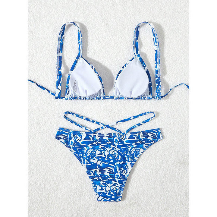 Damen Triangel-Bikini mit verstellbaren Trägern und stylischem Farbmustermix Drune