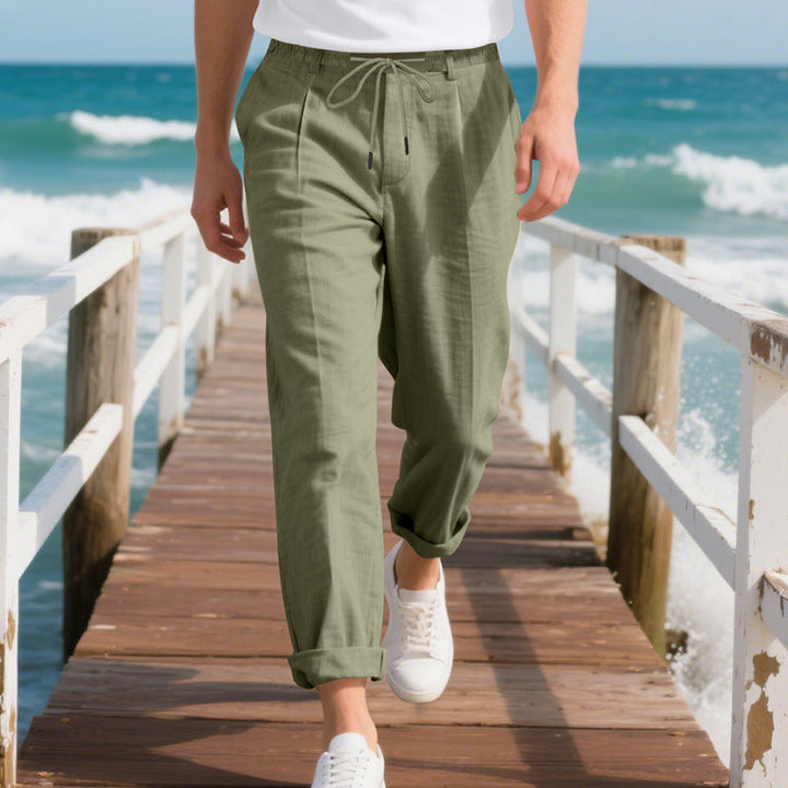 Herren leichte, atmungsaktive Strandhose mit verstellbarem Kordelzug und praktischen seitlichen Taschen Drune