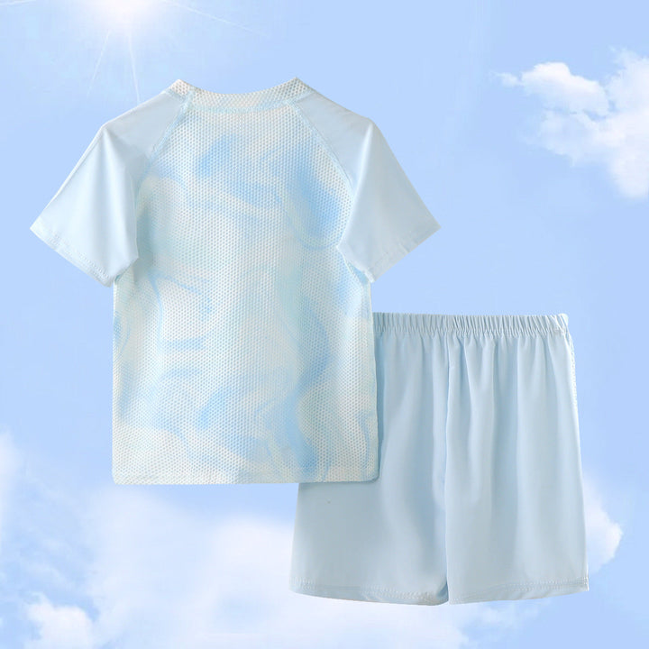 Damen nan UV-Schutz Bade-Set mit Kurzarm-Rashguard und elastischen Badeshorts Drune