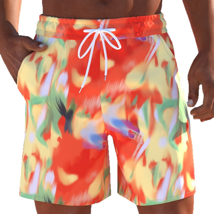 Herren Badeshorts mit animalischem Muster und elastischem Bund Drune