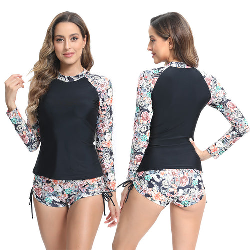 Damen UV-Schutz Rashguard-Set mit floralem Design Drune