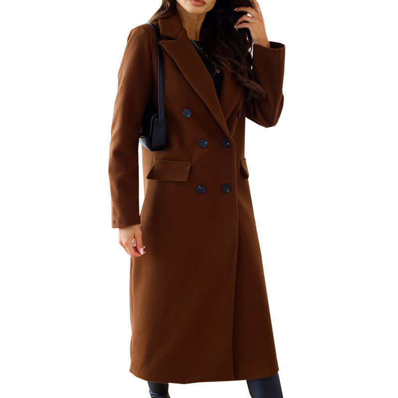 Damen Elegante und modische Wollmantel Drune