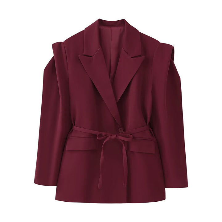 Damen modischer Blazer mit taillierbarem Gürtel und oversized Schnitt Drune