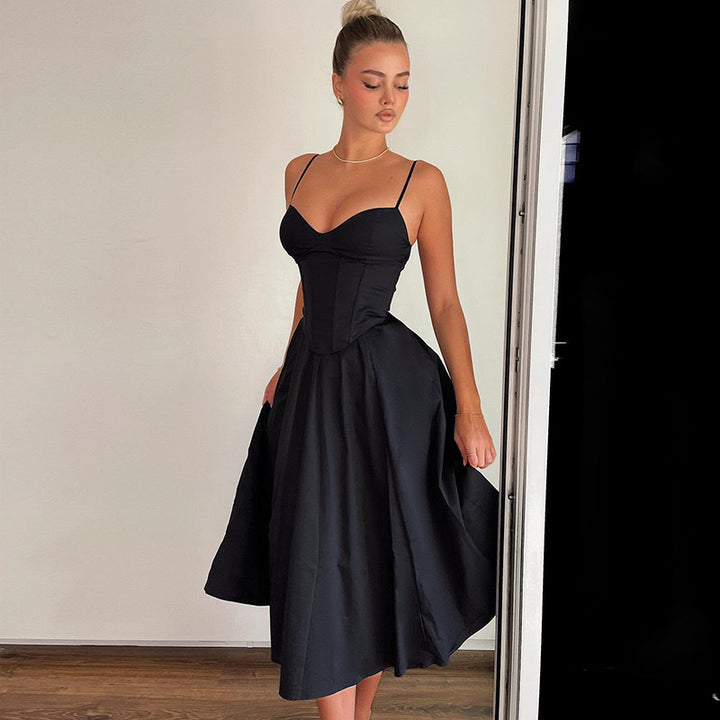 Damen Elegantes Langkleid mit taillierter Silhouette und schwingendem Rock Drune