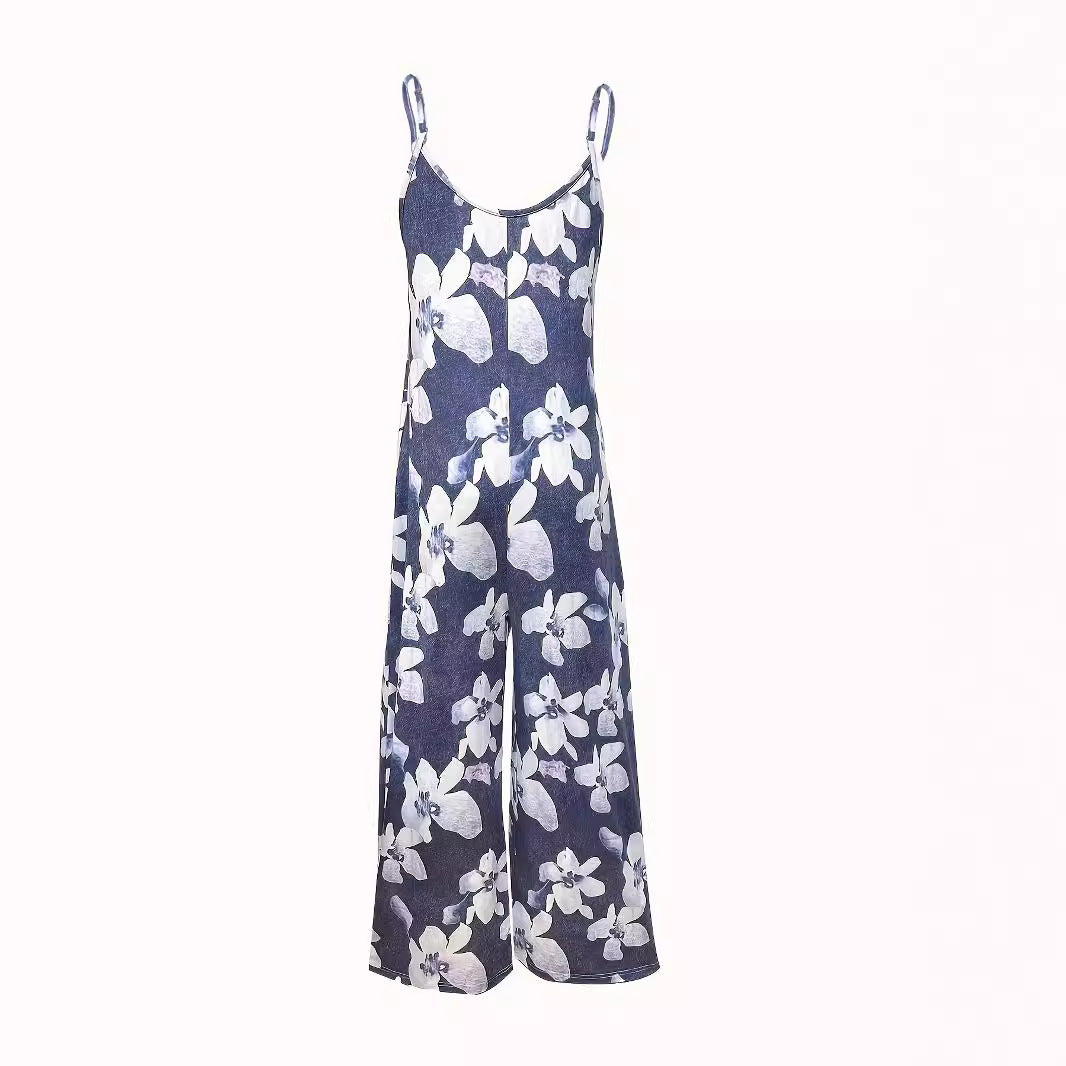Damen Luftiger Sommeroverall mit breiten Beinen und praktischen Taschen Drune