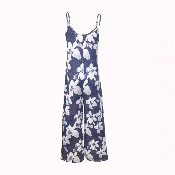 Damen Luftiger Sommeroverall mit breiten Beinen und praktischen Taschen Drune