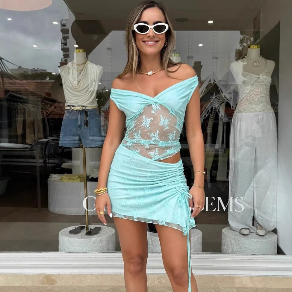 Damen Spitzen-Maxikleid mit zarten Trägern und romantischem Schnitt Drune