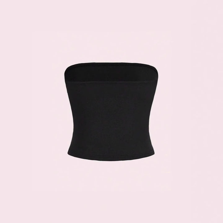 Damen Bandeau-Top mit romantischem Herzmotiv und Schleifendruck Drune