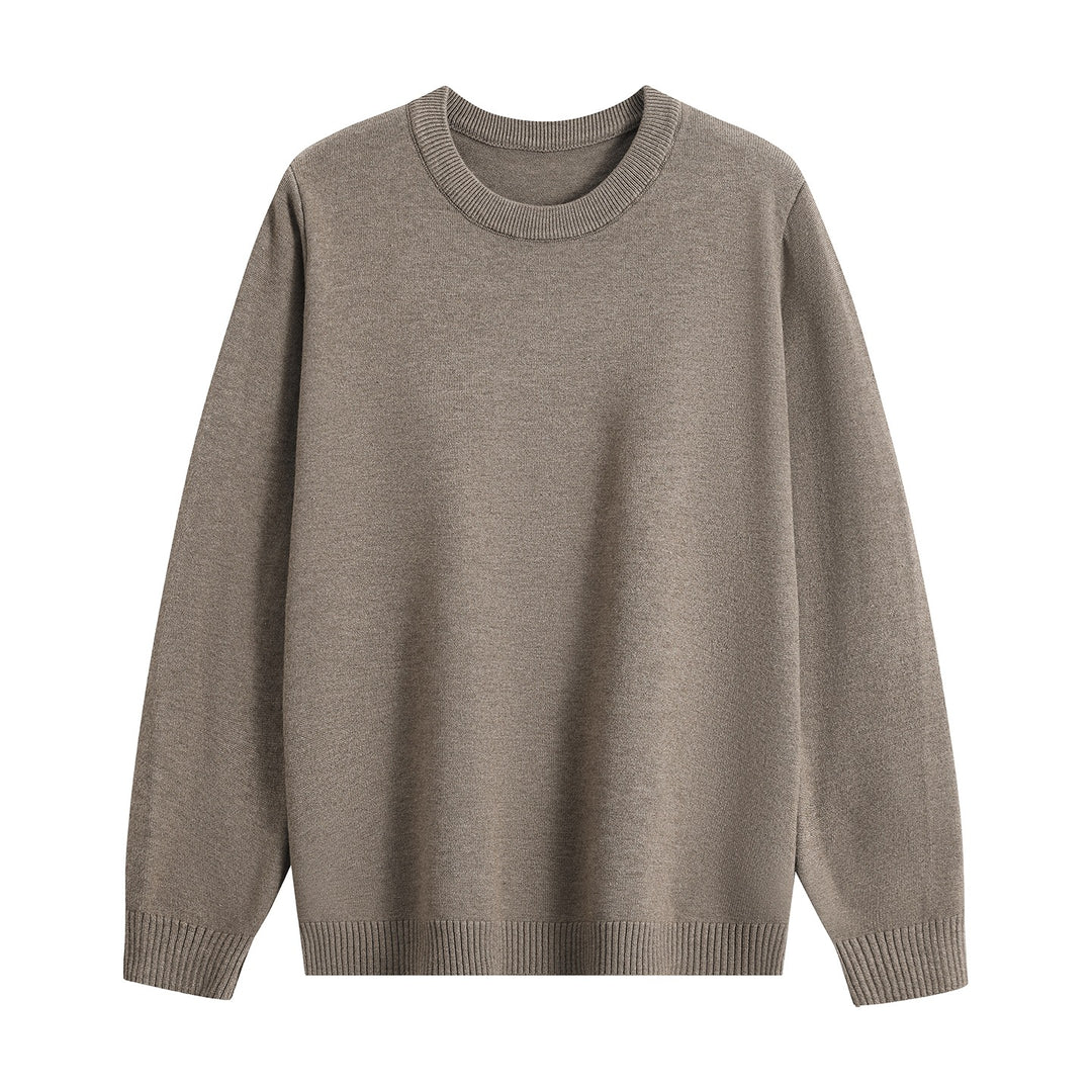 Unisex Oversize Rundhals-Pullover aus schwerer Baumwollmischung mit gerippten Bündchen Drune