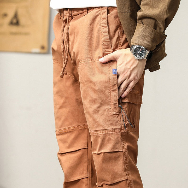 Herren Cargo-Joggerhose mit Tunnelzug, elastischen Bündchen und verstärkten Kniepartien Drune