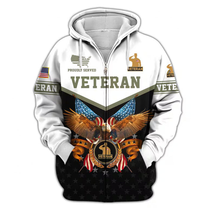 Herren Kapuzensweater mit amerikanischem Veteranenmotiv Drune