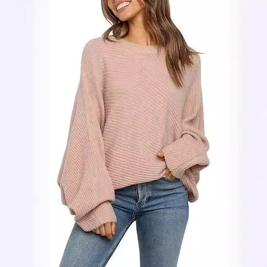 Damen Bequemer oversized Strickpullover mit weit geschnittenen Ärmeln Drune