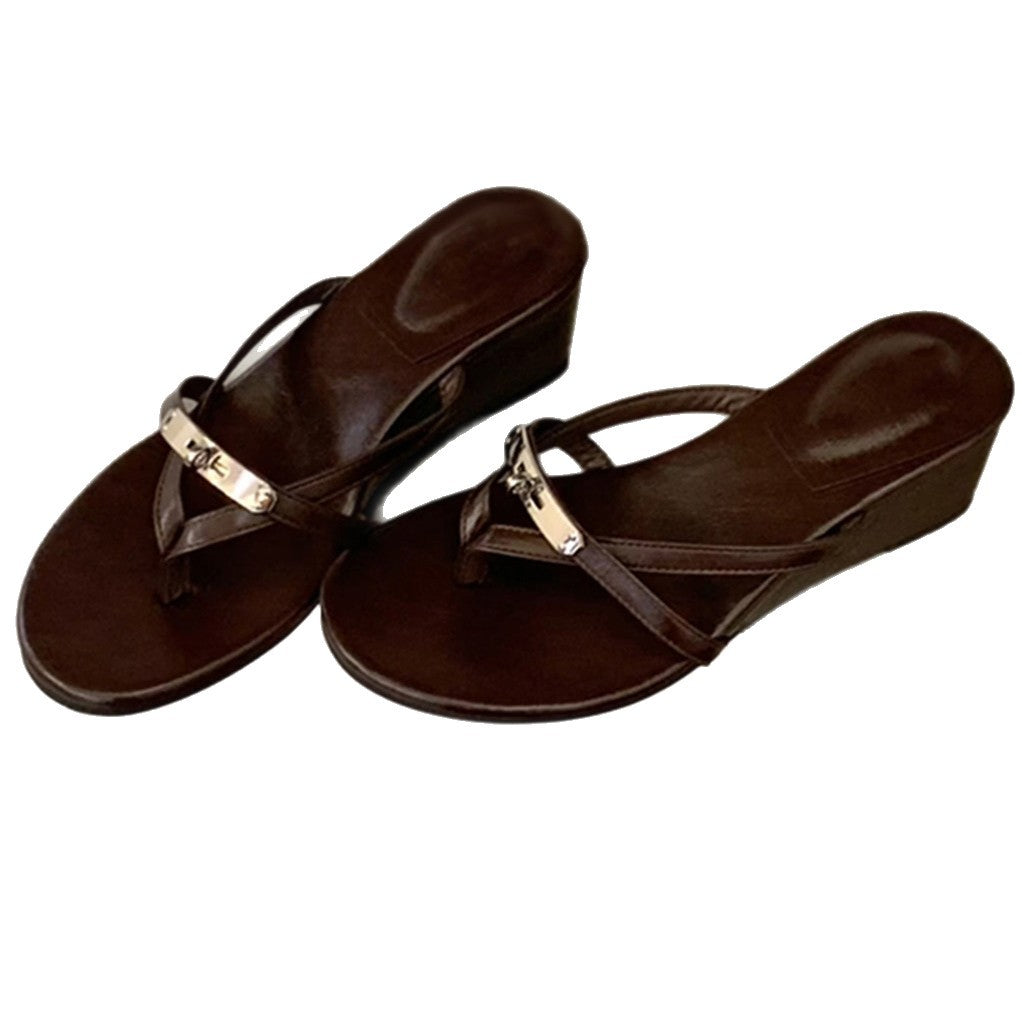 Damen Elegante Wedge-Sandalen mit modischem Riemchen-Design Drune