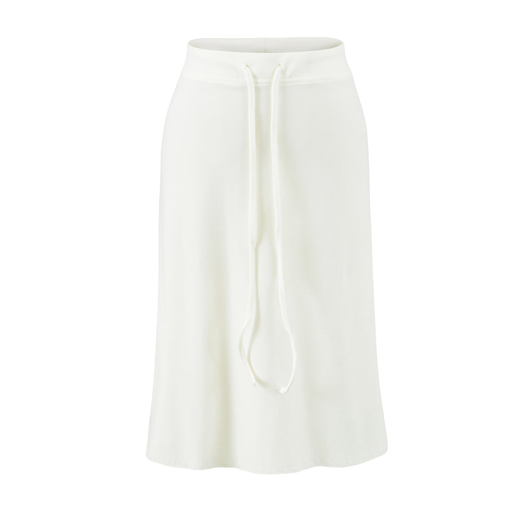 Damen Jersey-Midirock mit hohem Bund, Tunnelzug und A-Linien-Schnitt Drune