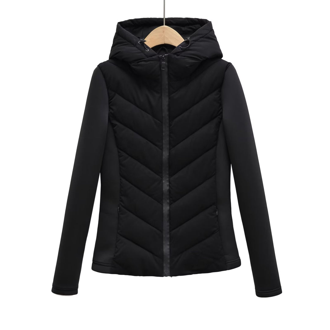 Damen Steppjacke mit Kapuze und Softshell‑Seiteneinsätzen Drune